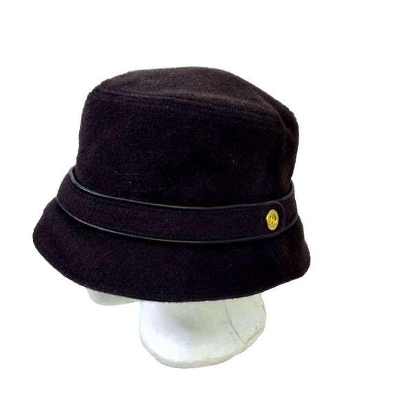 Vintage Coach Women’s Bucket Hat Brown Wool Blend  Lined Size P/S  (22" ) - Picture 1 of 13